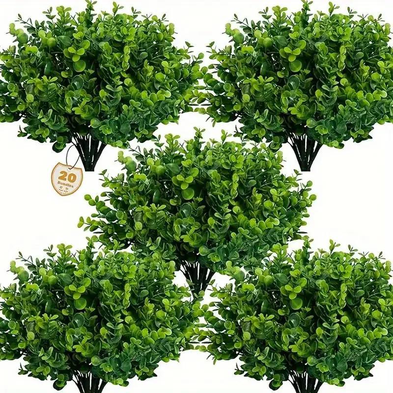 20-Piece Set UV Resistant Artificial Boxwood Shrubs and Trees for Outdoor & Indoor Weddings Decorations