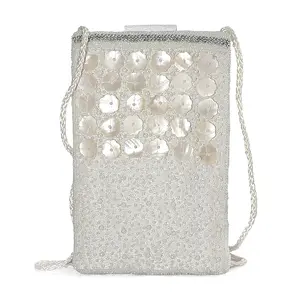 TAMSY Bead Work Dupion Silk Crossbody Bag