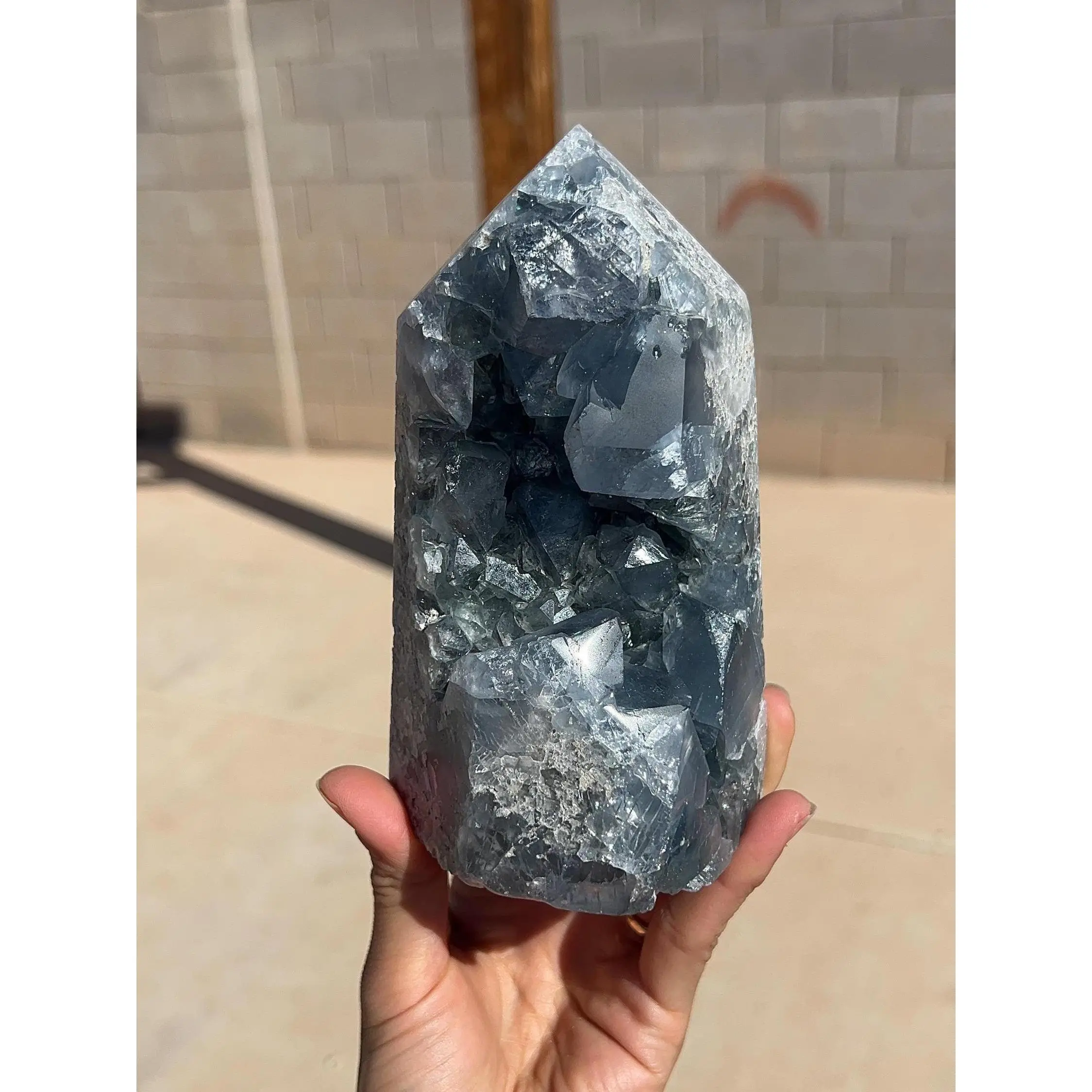 Blue Celestite Tower #6 - Extra Grade, Polished Crystal Tower