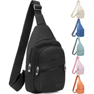 Banelu Small Sling Backpack Crossbody Sling Bag for Women Men, Chest Bag Daypack Fanny Pack Cross Body Bag for Outdoors Hiking Traveling - Black