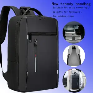 Men'S Korean-Style Business Casual Backpack - Heavy-Duty Laptop Bag with 15.6" Compartment, 15.6" Laptop Sleeve, 15.6" Travel Backpack with Zipper Closure, Backpack For Travel, Daily Commute, Work, Travel - Durable Nylon Backpack For Men