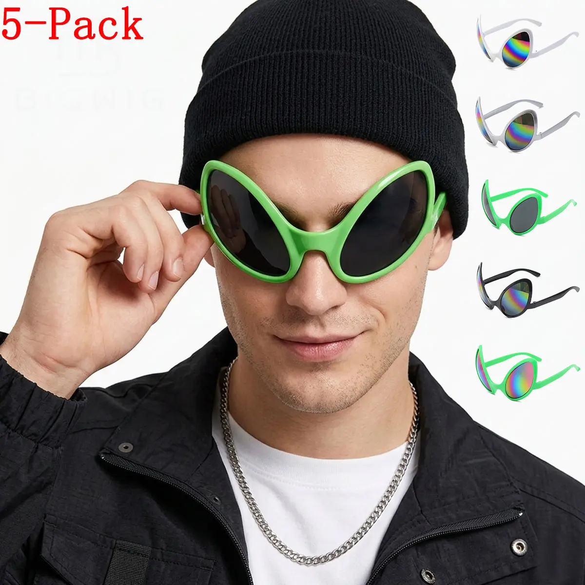 Funny Alien Sunglasses, Novelty Party Glasses for Men & Women, Y2K Costume Eyewear for Festival and Rave summerwins, Club