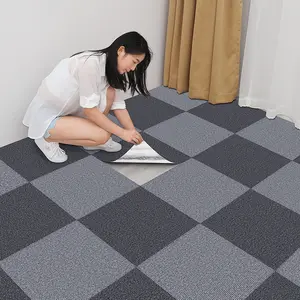 Removable Carpet Tiles Soft Non-Slip Adhesive Floor Bricks, Interlocking Washable Rugs DIY Cuttable Square Reusable Carpet Blocks for Living Room Bedroom (10 Pieces)
