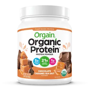 Orgain Organic Protein Plant Based Protein Powder Chocolate Caramel Sea Salt 21g Plant Protein 1g Sugar Gluten Free Vegan Friendly USDA Organic