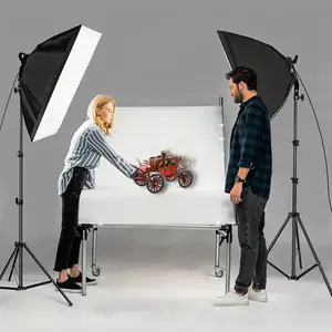 US plug adapters NO Bulb Professional Photography softbox Lighting soft box With 160CM/200CM Tripod E27 Photographic Socket Continuous Light System for Photo studio Youtube Static shots Live Streaming Studio Lighting