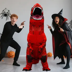 Hot Selling Velociraptor Polyester Inflatable Costume, No Battery Required, Youth Adult Size, Fits 155-190cm, Halloween Christmas Cosplay Party Use