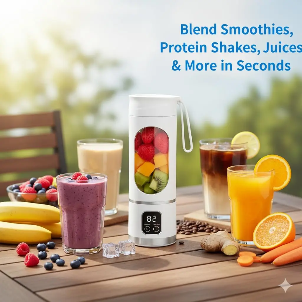 Summer Must Have Portable Blender Juicer Cup, Powerful Mini Electric Juicer, Travel Size Fresh Juice Smoothie Maker For Outdoor Camping Workout,rechargeable mini blender vegetable