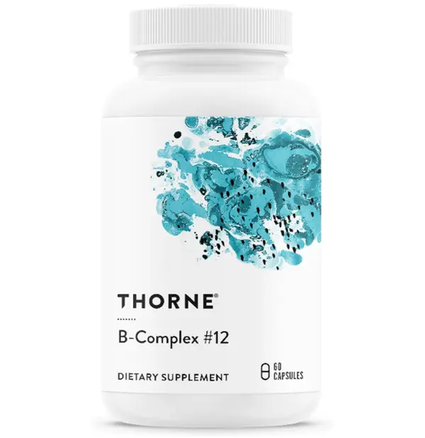 THORNE - B-Complex #12 - Vitamin B Complex with Choline Supplement - Supports Cellular Energy Production & a Healthy Nervous System* - Third-Party Certified - Gluten, Dairy & Soy-Free - 60 Capsules
