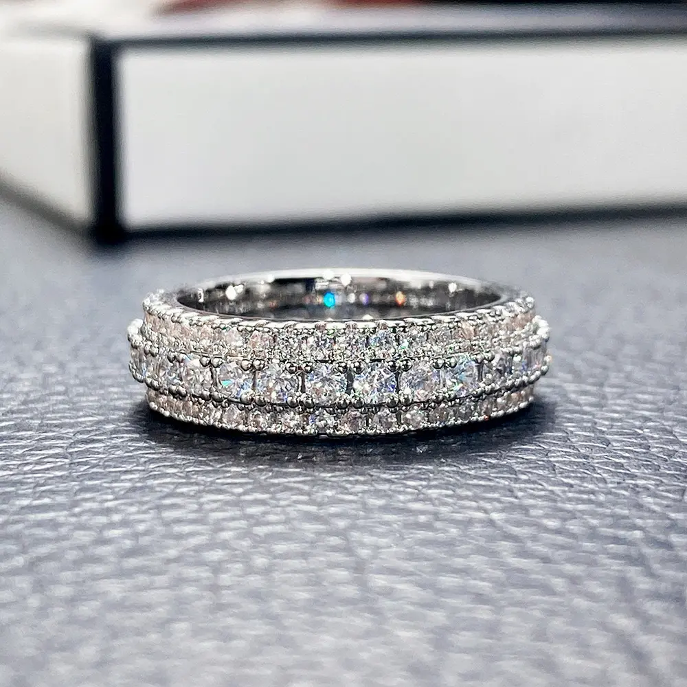Cross-border Luxury Rig Men's and Women's Personality Ring for Wedding Ring Wedding Ring Diamond Ring,Princess Cut Classic Comfort Fit Wedding Band,Timeless Everyday Ring for Men, Sleek and Elegant Design