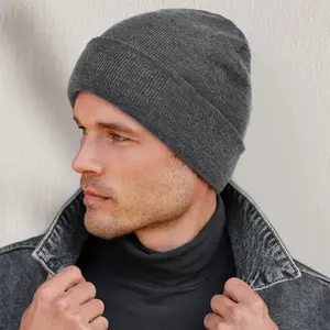 Men Womens Beanie Fleece Lined Winter Hats Double Layered Stylish Knited Cuffed Plain Hat Skull Ski Cap
