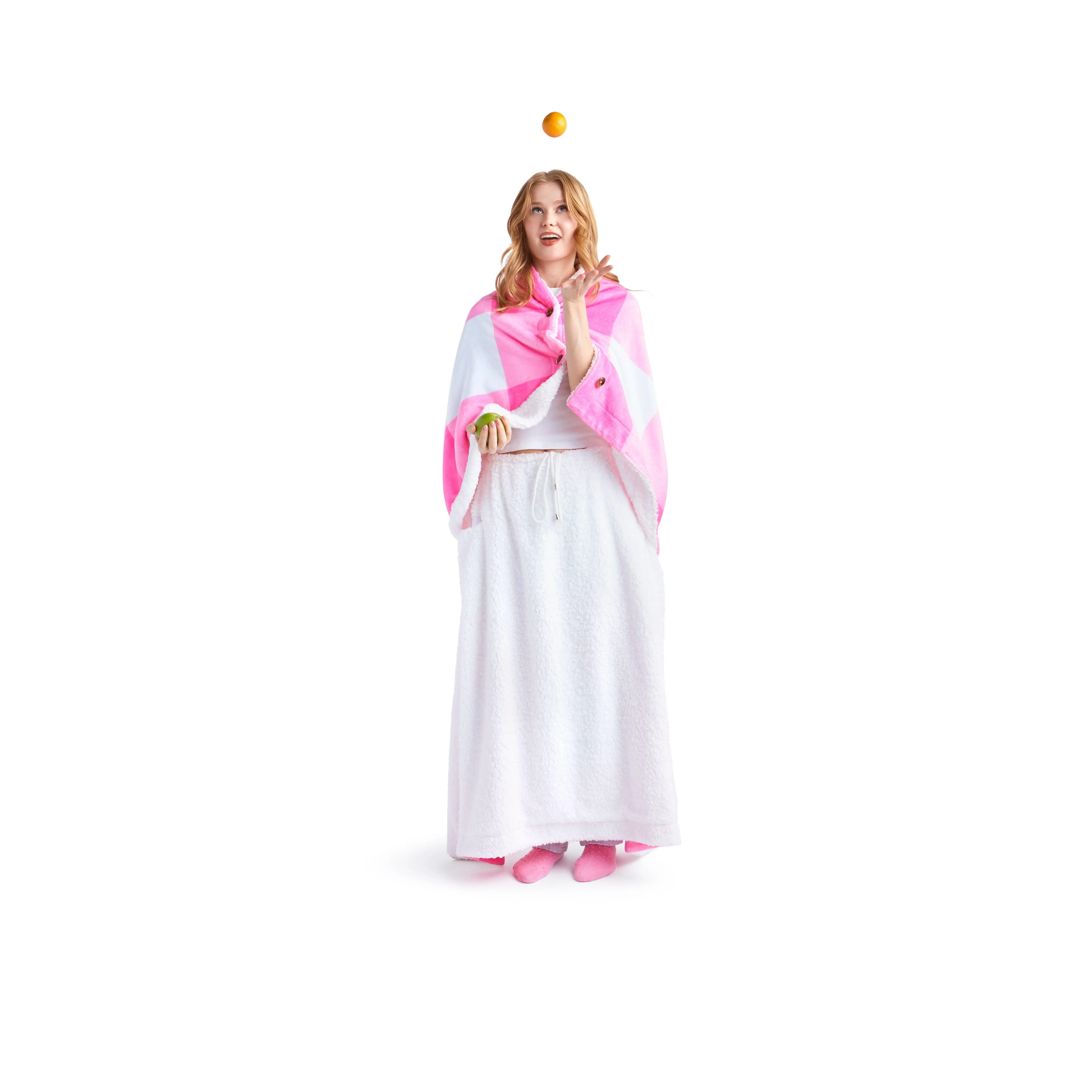 Warmzie Wearable Blanket Plaid Pink