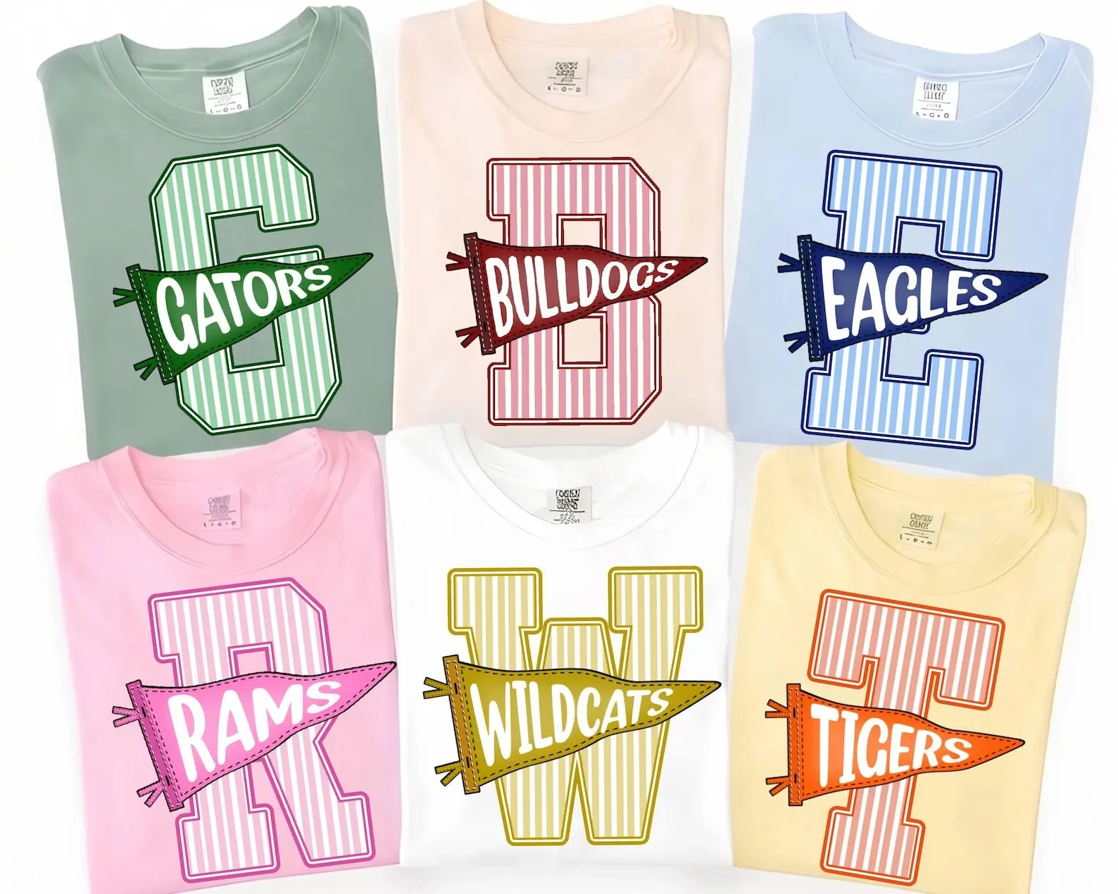 Comfort Colors Personalized School Mascot TShirt, Gingham Varsity Letter Graphic Tee Game Day Team Shirt, Back To School Gift, Teacher Tee. Womenswear's Top Vintage Breathable Cotton