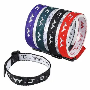 12PCS WWJD Letter Jacquard Wrist Strap Bracelet for Men and Women, Sports Wrist Strap Bracelet, Adjustable Bracelet