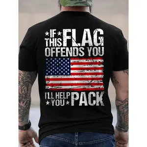 Men's Patriotic American Flag Graphic T-Shirt