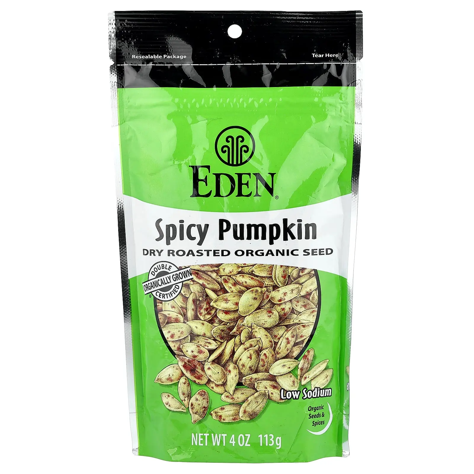 Eden Foods Organic Spicy Pumpkin Seeds, Dry Roasted, 4 oz (113 g)