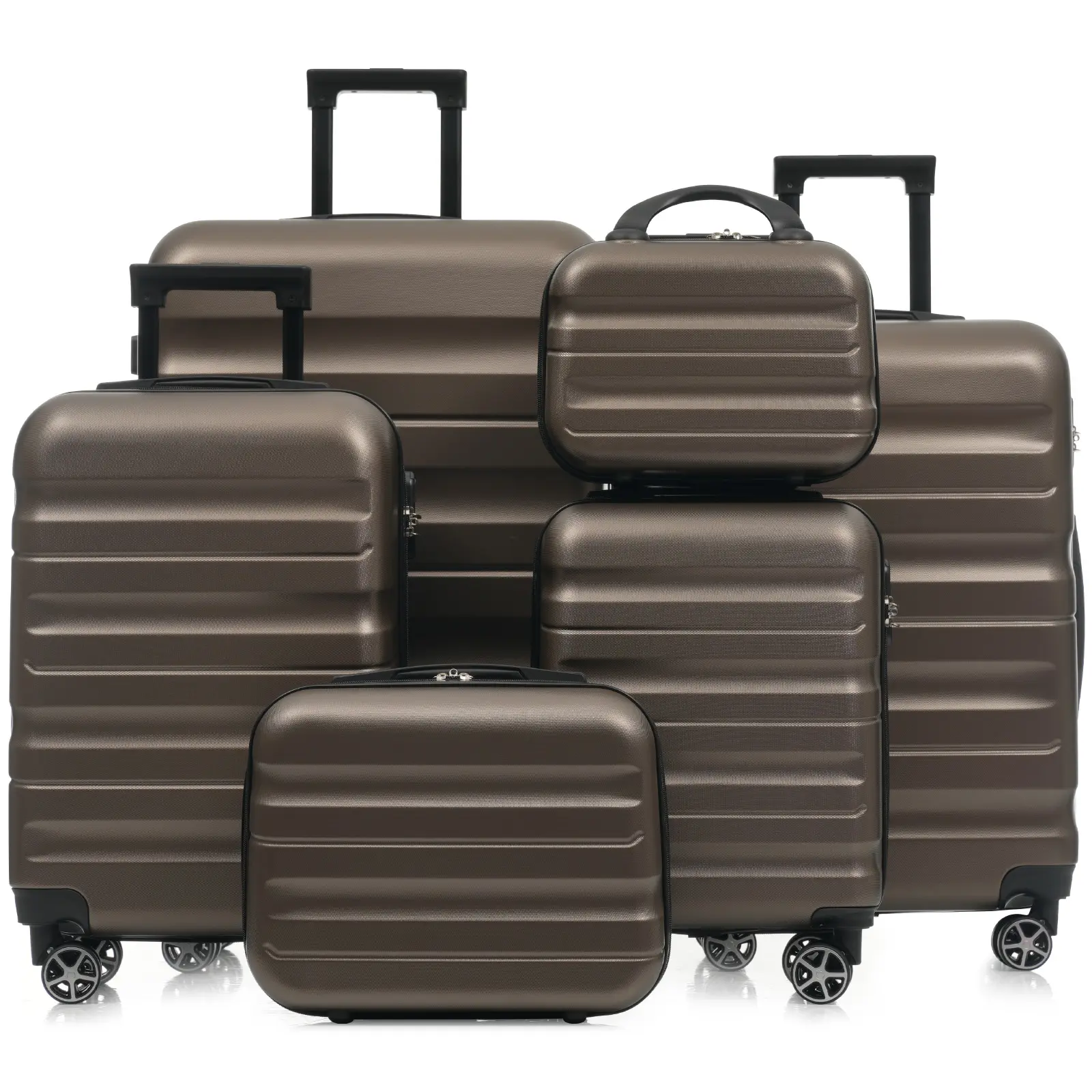 6-Piece ABS Hardshell Luggage Set - Lightweight, Durable Suitcases with Dual Spinner Wheels, Carry-On & Check-In Sizes for Travel, Business; Includes Duffel Bag luggage luggage sets suitcases for travel Stylish TSA Lock smooth hard shell