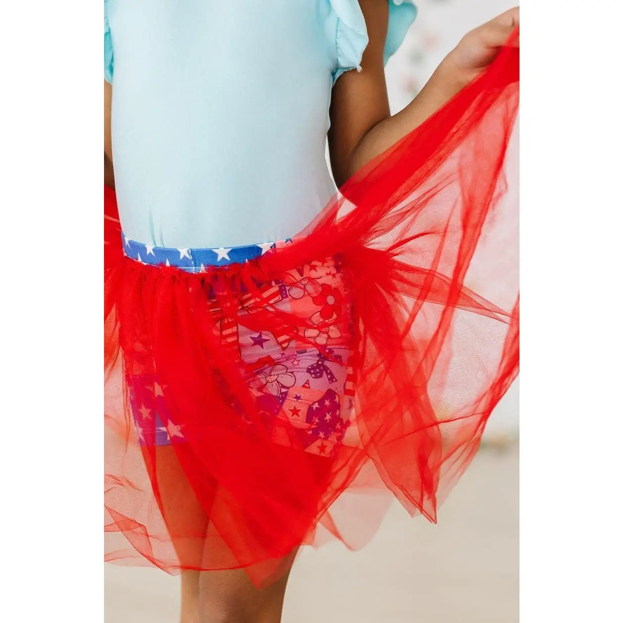 Patriotic Patchwork Tutu Short | Cute Girls' Tutu Shorts with Elastic Waistband | Comfortable Summer Outfits For Toddlers & Kids For School ,Party & Daily Wear