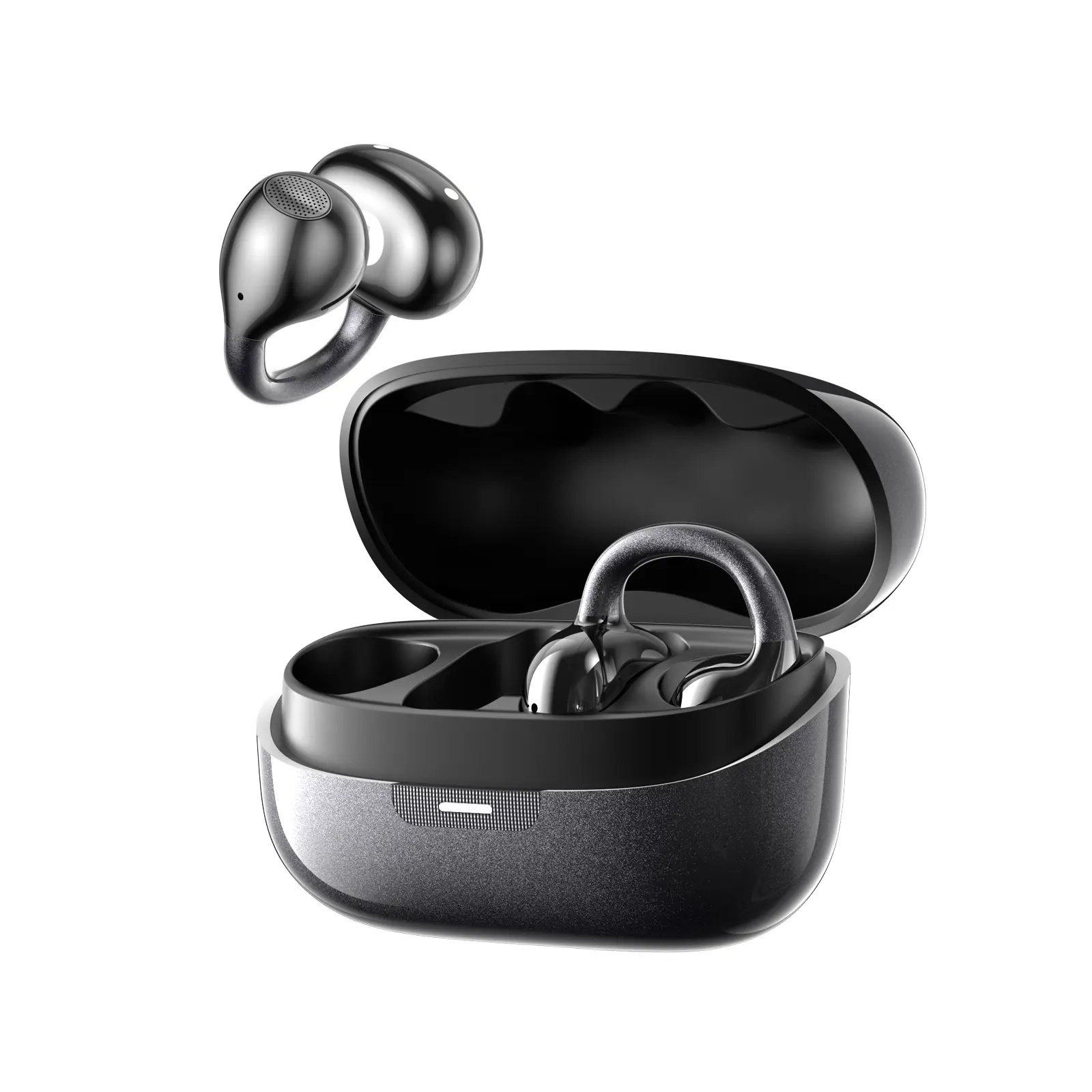 Open-Ear Clip-On Wireless Earbuds with Bluetooth 6.0, NANK Clip Super2 30H Playtime, Dual Device Connection, Touch Control, Type-C Charging, Secure Comfort Sports Headphones Earbuds for Running, Workout & Daily Use Audio Silicone Portable Titanium Headset