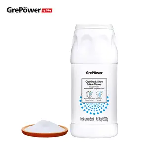 LIBY GrePower Explosive Salt 300g Stain Remover Powder for Clothes & Shoes Oxygen Bleach Power Deep Clean Safe for Colors & Fabrics Removes Coffee Blood Grease Stains Fast Cleaning Tips Fresh Lemon Scent - Cleaner