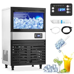 Garvee Ice Maker Commercial Ice Machine, 78 Cubes Per Batch In 8-18 Minutes 150lbs/24H 30lbs Storage Bin, Advanced Panel w/Clear Indicators, Freestanding for Restaurant/Home/Food Truck Use
