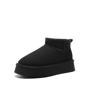 Dream Pairs Women's Stylish Faux Fur Lined Slip-On Snow Ankle Boots, Fluffy Soft Footwear