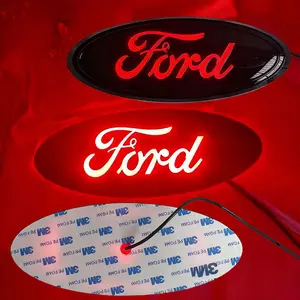 Red LED Ford Emblem, Dynamic & Static Light, Front Grille Badge for F150 F250, 23×9cm Truck Accessory