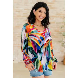 All Over The World Scoop Neck Blouse