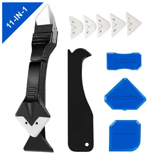 11Pcs Silicone Caulking Tools 3 in1 Grout Removal Tool(Stainless Steelhead)&Grout Remove Scraper, Caulk Remover for Kitchen/Bathroom/Window,mothersdaygift