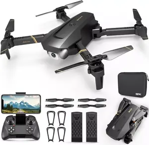 V4 Foldable Mini Drone, 1080P HD Camera, 3 Batteries, for Adults & Kids. 90° Adjustable FPV Stable Shot 3D Flip Headless Mode Trajectory Flight Gravity Control Auto-Follow 3 Speeds One Key Takeoff/Landing Gesture Photo VR App Control 26 Mins Flight Time.