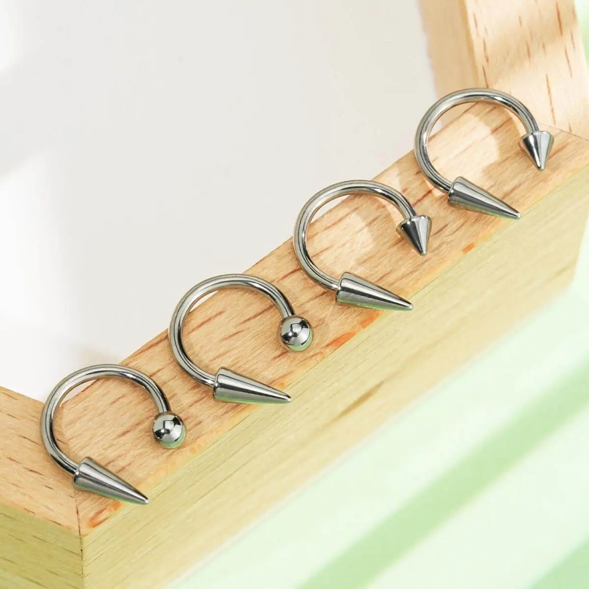 Oufer 16G 4PCS 8mm 316L Stainless Steel Body Piercing Jewelry Bundle - Snakebite, Casual Styles, Horseshoe Septum Ring Accessories, Snakebite Piercing Jewelry, Casual Piercing Jewelry