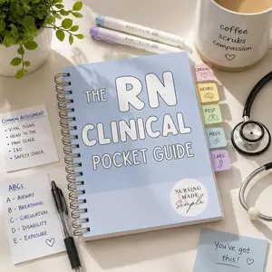 RN Clinical Pocket Guide, Nursing School Clinical Reference Guide with Essential Bedside Notes, Nursing Skills and Quick Study Resource for Students