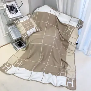 Trendy Fashionable New High-End Cozy H Blanket Patio Furniture Decor, Ultra-Soft, Ideal For Office Nap Sofa, Bed, Travel, Camping, All Seasons, Home Lightweight Comforter, Best Gift For Friends And Family