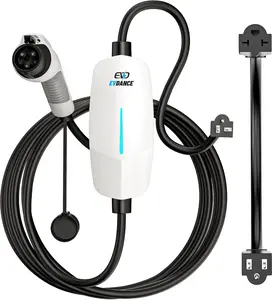 EVDANCE Level 1&2 Charger for Tesla - 12A 120V/16A 240V Mobile Charger Connector with 25 FT Charging Cable,Portable Home Charger Compatible with Tesla Models 3/Y/X/S/, NEMA 5-15 & 6-20 Plug