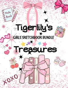 TigerLily's Treasures Child Tween Girl Sketchbook Pre-Made Bundle Gift Set in Mixed Colors with Unicorn Design and Accessories Born to Shine graduation gift Various Object Bookish Surprise Easter Basket Birthday presents