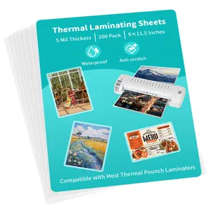 5 Mil Thermal Laminating Sheets 200 Packs, Clear 9" x 11.5" Laminating Pouches Rounded Corner, Holds 8.5 x 11 Inch Sheet, Letter Size Lamination Paper for Laminators
