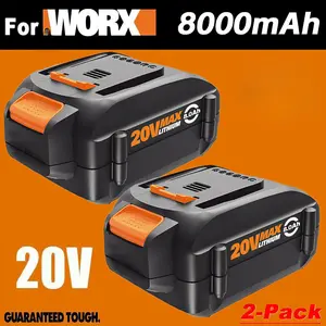 High efficiency 2PACK 8.0AH For WORX 20V MAX Extend Lithium Battery 20 Volt WA3520 WA3525 WA35