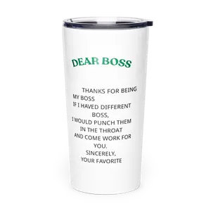 Dear Boss 20oz Steel Tumbler, BestBoss Coffee Tumbler, Best Boss Gifts, Funny Gift .Chrismas Boss Gift- Reusable Coffee Cup, ldeal forBest Friends, Boss, Coworkers Drinkware TumblerReuse  amazing military mug