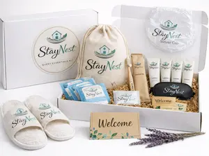 Luxury Guest Toiletries Kit -Essentials for Hosts, Hotel Amenities Set, Travel Size Toiletries Bulk, Guest Welcome KIt, Bathroom Essentials FOr Vacation Rental Hospitality Supplies