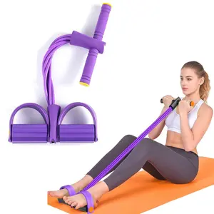 Resistance Bands with Handles, 6-Tube Elastic Foot Pedal Resistance Bands  Ankle Puller Sit-up Exercise, Multifunction Fitness Band for Stretching Training