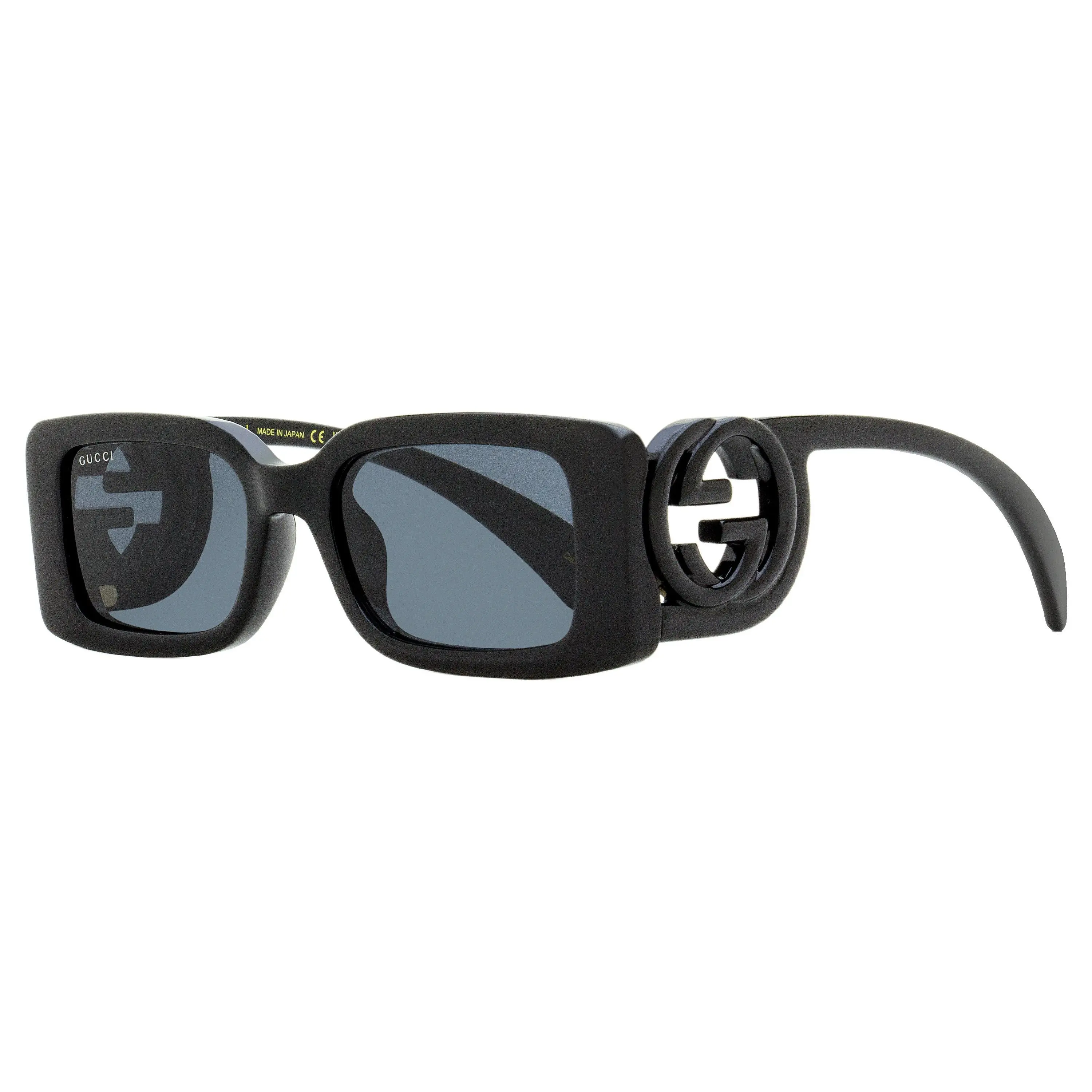 Gucci Rectangular Bold Frame Women's Sunglasses GG1325S 001, Black, 54mm, Designer-Inspired Eyewear Fashion, Chic Fashion Glasses with Decorative Accents, Designer-Inspired Sunglasses, Chic Women's Sunglasses