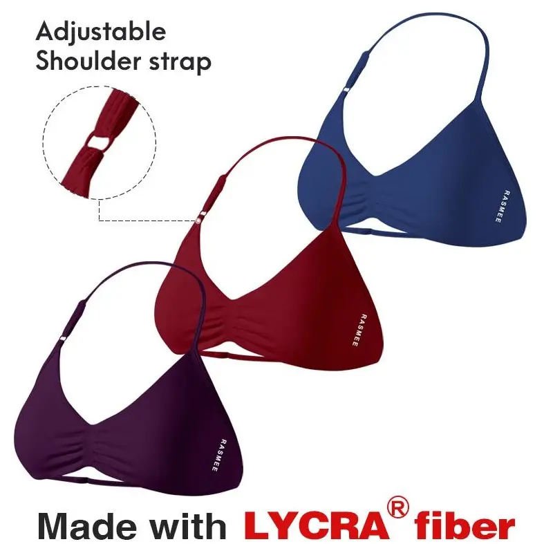 3pcs Lycra Women's Strappy Bras Halter Bra Seamless Open Back Sports Bras Bralette Crop top with Adjustable Thin Strap & Removable Cups Sports Bra for Women Strappy Bras Halter Bra Seamless Open Back Workout Bra Bralette Crop top with Adjustable Straps
