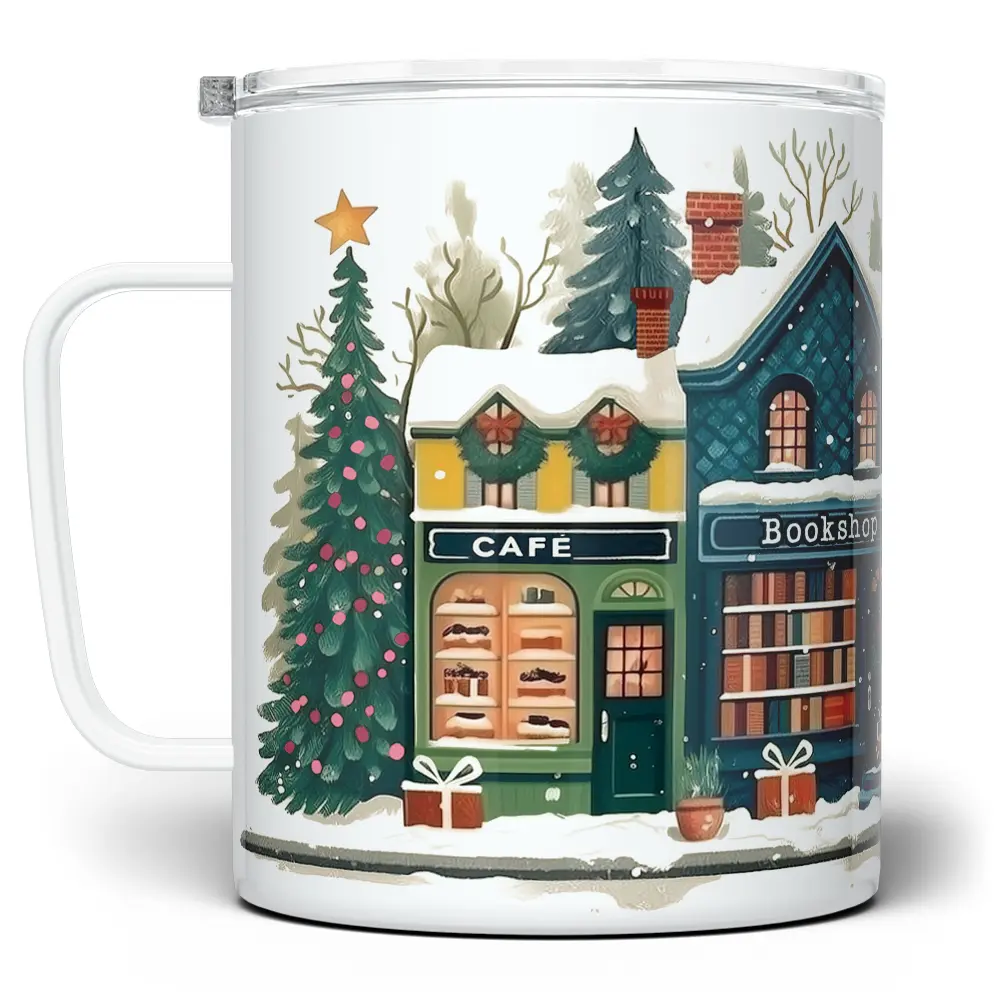 LOFTIPOP Winter Holiday Storefront Shops Mug, Christmas Gifts, Designed and Printed in the USA by Loftipop