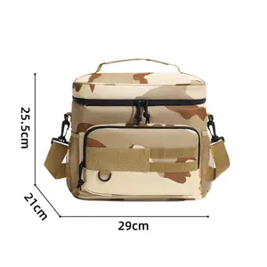 Insulated Lunch Box - Tactical Lunch Box for Men with MOLLE Webbing, Shoulder Straps, 18L, Waterproof, 600D Rip-Stop Oxford Fabric