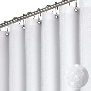White Fabric Shower Curtain, Soft Hotel-Grade Cloth Liner, Durable Heavy-Duty Shower Curtain, Thick Bathroom Shower Curtains of Hotel Quality, Made from Premium Polyester, Measuring 72X72 Inches