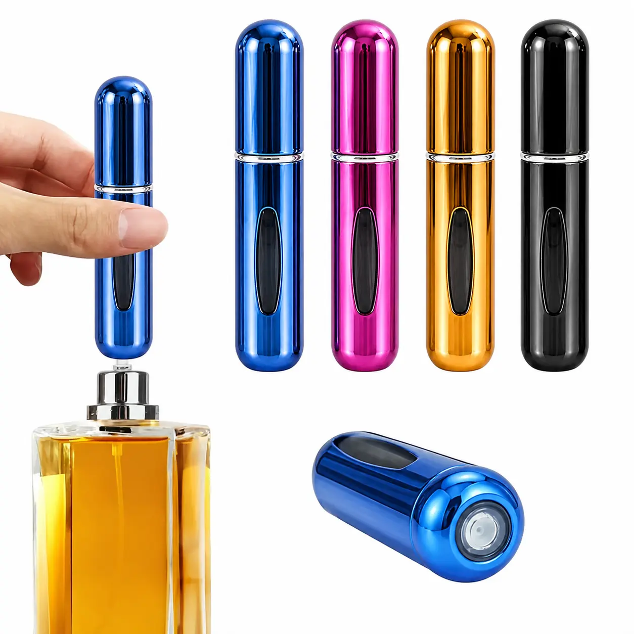6PCS 5ML Refillable Perfume Atomizer Travel, Portable Mini Pocket Perfume Atomizer for Travel Accessories Tin Canister Organizer Bottle Halloween gifts, Christmas gifts Black Friday