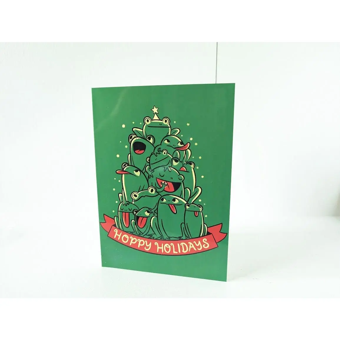 Hoppy Holidays - Funny Frog Christmas Card