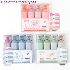 4 Pack Soft Color Fluorescent Pens, Non-Covering Ink, Large Capacity Markers, Glitter Highlighter Pens for Students Note Taking, Smooth Writing Pens