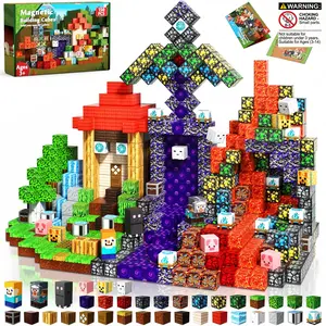 Magnetic Blocks-200/150 PCS Magnetic Building Blocks Magnetic Tiles Stacking, Build Mine Magnet World Set, STEM Montessori Children Sensory Toys,3+ Years Boys Girls ,Safe Creativity Toddler Kids Toys for Christmas Birthday Gift