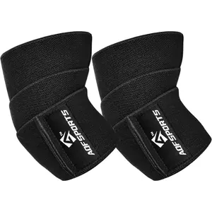 Elbow Wraps for Weightlifting Gym Elbow Sleeves - Heavy Duty 40" Elasticated Elbow Lifting Straps for Powerlifting, Bodybuilding, Fitness  & Bench Press (Pair)