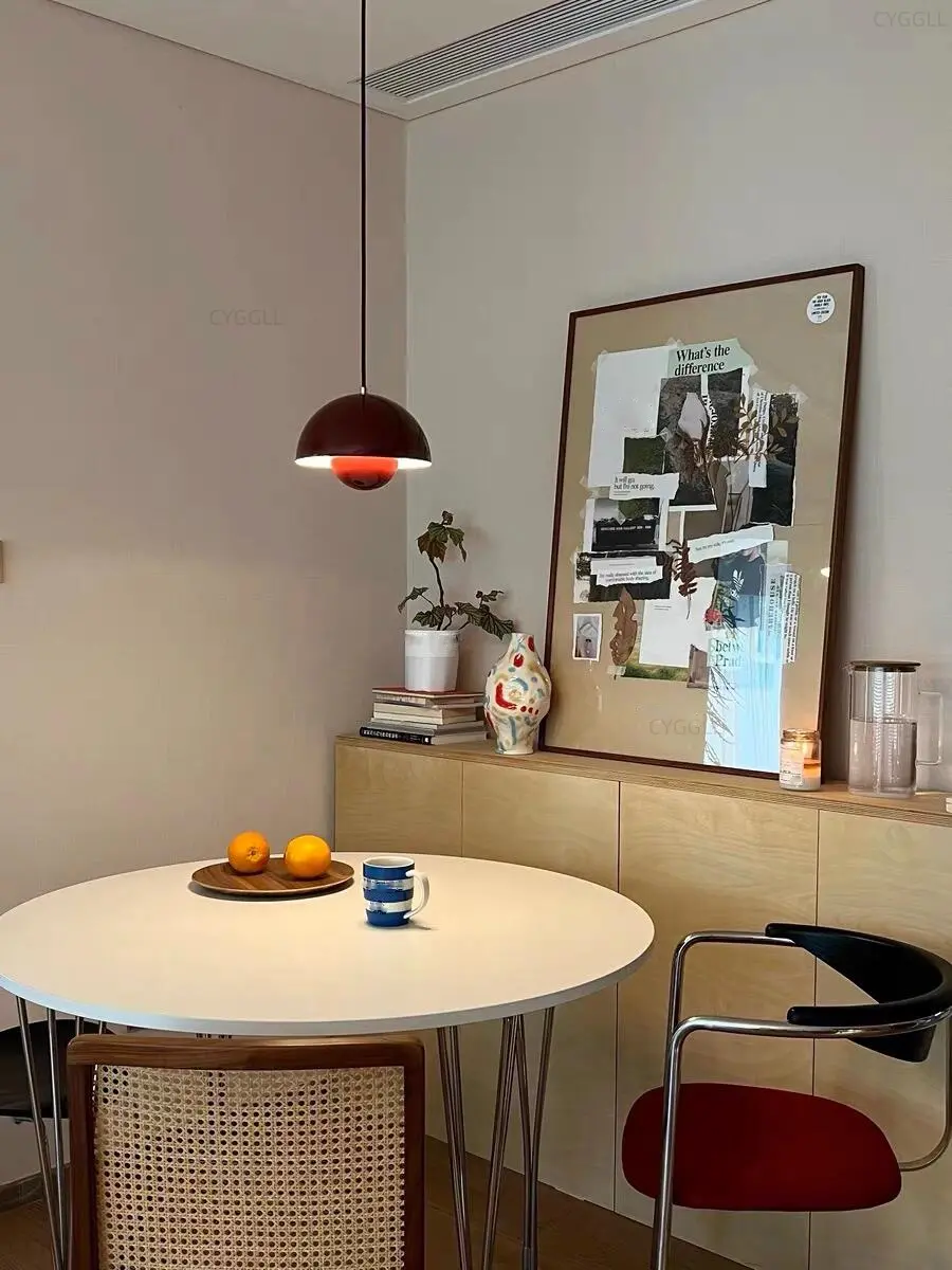 Nordic Vintage-Modern Flowerpot Pendant Lamp, 78.7in Adjustable Cord Metal Hanging Light Fixture, 9.1in W x 6.3in H for Kitchen, Dining Room Decor